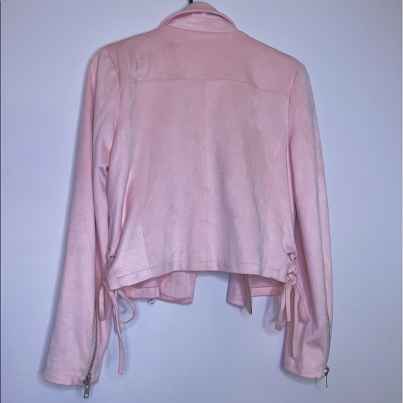 Light Pink Blush Suede Moto Jacket REVOLVE - Picture 4 of 5